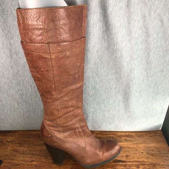 BOC Born Women's Size 9 Brown Leather Side Zip Tall Knee High Boot Distressed - Picture 7 of 9